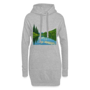Forest reflections on a peaceful lake - Hoodie Dress - heather grey - Front