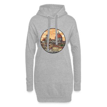 Florenz, Italien Kathedrale Rundaufkleber - Hoodie-Kleid - Grau meliert - Vorne