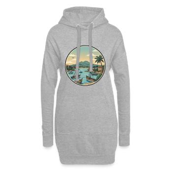 Neapel, Italien, Vesuv-Bucht-Aufkleber - Hoodie-Kleid - Grau meliert - Vorne