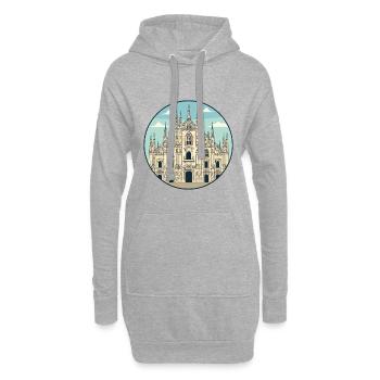 Mailänder Domdom Italien Rundaufkleber - Hoodie-Kleid - Grau meliert - Vorne