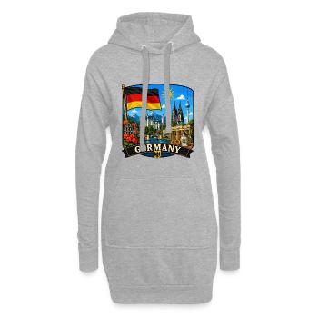 Deutschlands Nationales Denkmal-Denkmal-Aufkleber - Hoodie-Kleid - Grau meliert - Vorne