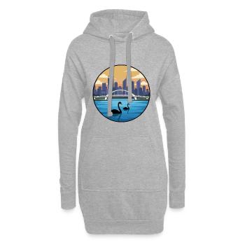 Perth Australien Swan River Skyline-Aufkleber - Hoodie-Kleid - Grau meliert - Vorne