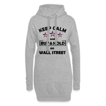 Three stars with US flag Wall Street - Hoodie Dress - heather grey - Front