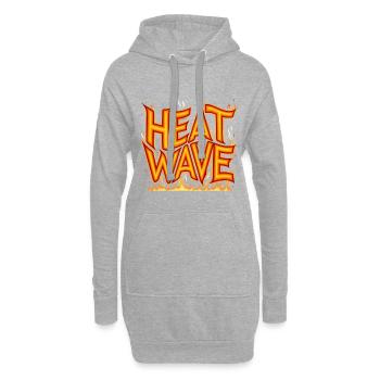 Flaming Heat Wave - Hoodie Dress - heather grey - Front