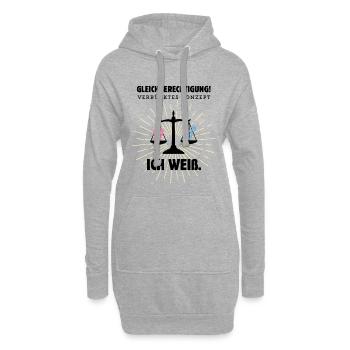 Gleichberechtigung – Verrücktes Konzept, ich weiß - Hoodie-Kleid - Grau meliert - Vorne