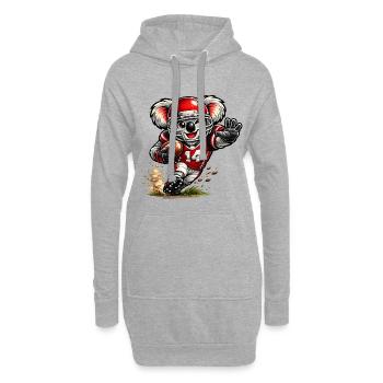 Cute koala playing American football - Hoodie Dress - heather grey - Front