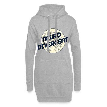 NEURODIVERGENT NEURODIVERSITÄT - Hoodie-Kleid - Grau meliert - Vorne