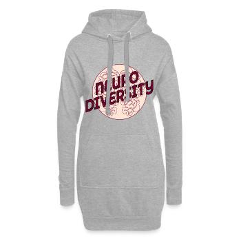 Gehirnneurodiversität - Hoodie-Kleid - Grau meliert - Vorne