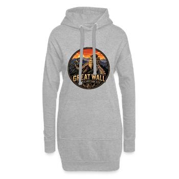 Große Mauer von China Vintage-Reiseabzeichen - Hoodie-Kleid - Grau meliert - Vorne
