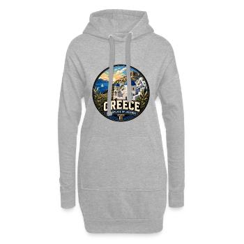 Greece Vintage Travel Circle Emblem - Hoodie-Kleid - Grau meliert - Vorne