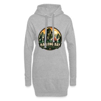 Ha Long Bay Vietnam Vintage Travel Badge - Hoodie Dress - heather grey - Front