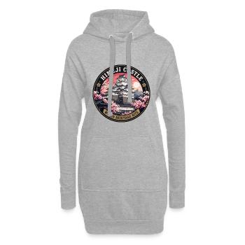Himeji Castle Japan Vintage-Reiseabzeichen - Hoodie-Kleid - Grau meliert - Vorne