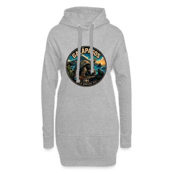 Galapagosinseln Vintage Wildtierabzeichen - Hoodie-Kleid - Grau meliert - Vorne