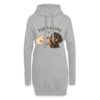Dachshund Gift | Cute Dog Design Paws & Love - Hoodie Dress - heather grey - Front