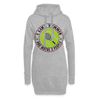 I LIKE TENNIS AND MAYBE 3 PEOPLE - Hoodie Dress - heather grey - Front