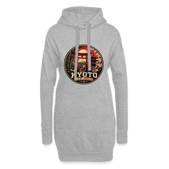 Kyoto Old Japan Vintage Travel Badge - Hoodie Dress - heather grey - Front