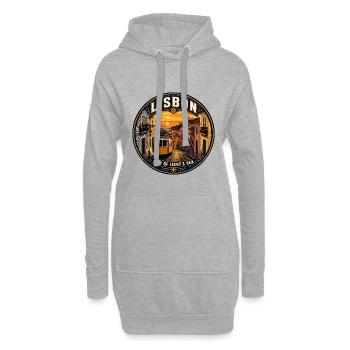 Lisbon Portugal Vintage Travel Badge - Hoodie Dress - heather grey - Front