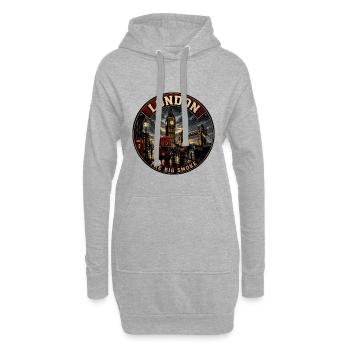 London Big Smoke Vintage Travel Badge - Hoodie Dress - heather grey - Front