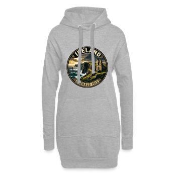 Ireland Emerald Isle Vintage Travel Badge - Hoodie Dress - heather grey - Front