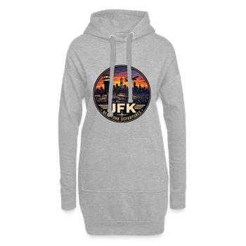 JFK Airport New York Vintage Travel Badge - Hoodie Dress - heather grey - Front
