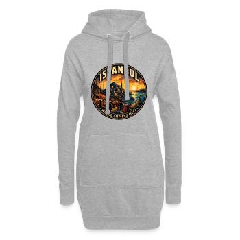 Insigne de voyage vintage d’Istanbul Turquie - Sweat-shirt à capuche long Femme - gris chiné - Devant