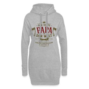 Der beste Papa der Welt - Hoodie-Kleid - Grau meliert - Vorne