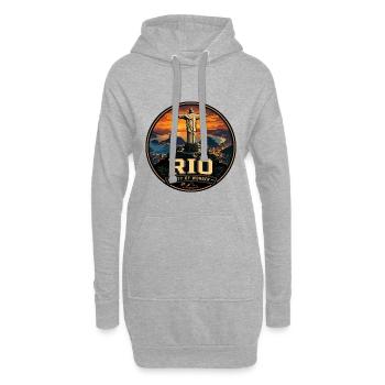 Badge de voyage vintage de Rio de Janeiro - Sweat-shirt à capuche long Femme - gris chiné - Devant