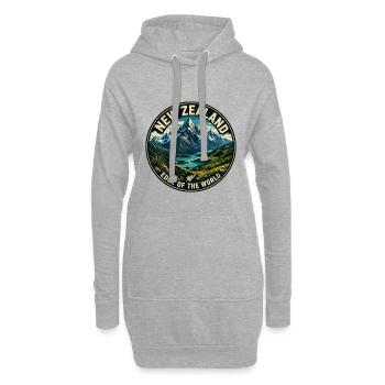 New Zealand Edge of the World Vintage Badge - Hoodie Dress - heather grey - Front