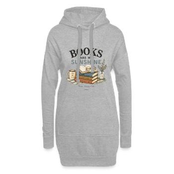 Les livres sont mon rayon de soleil en lecture - Sweat-shirt à capuche long Femme - gris chiné - Devant