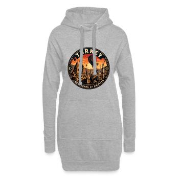 Turkey Cappadocia Balloons Vintage Travel Badge - Hoodie Dress - heather grey - Front