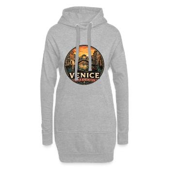 Venice Grand Canal Gondola Vintage Badge - Hoodie Dress - heather grey - Front