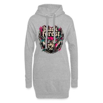 Motif du cerf de la Forêt-Noire - Sweat-shirt à capuche long Femme - gris chiné - Devant
