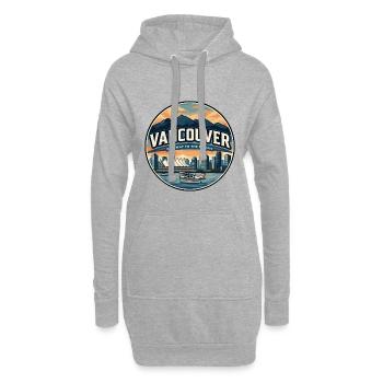 Badge rétro de voyage du port de Vancouver - Sweat-shirt à capuche long Femme - gris chiné - Devant
