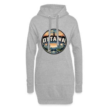 Retro Ottawa Parliament Travel Badge - Hoodie Dress - heather grey - Front