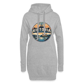 Insigne de voyage rétro Victoria Inner Harbour - Sweat-shirt à capuche long Femme - gris chiné - Devant