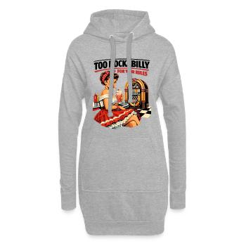 Trop rockabilly pour vos règles : PinUp de diner des années 50 - Sweat-shirt à capuche long Femme - gris chiné - Devant