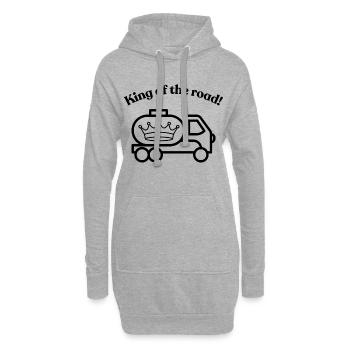 Graphique couronne du camion-citerne King Of The Road - Sweat-shirt à capuche long Femme - gris chiné - Devant