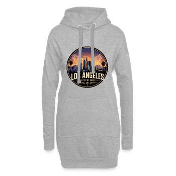 Los Angeles City of Angels Retro Hollywood Badge - Hoodie Dress - heather grey - Front
