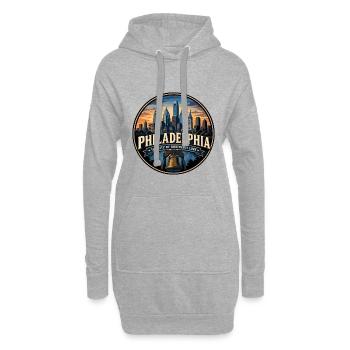 Emblème rétro de la ville de l’amour fraternel de Philadelphie - Sweat-shirt à capuche long Femme - gris chiné - Devant