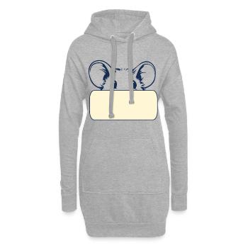 Name tag mouse - Hoodie Dress - heather grey - Front