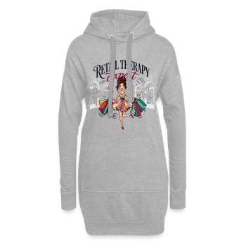 Expert en thérapie par le magasinage - Sweat-shirt à capuche long Femme - gris chiné - Devant