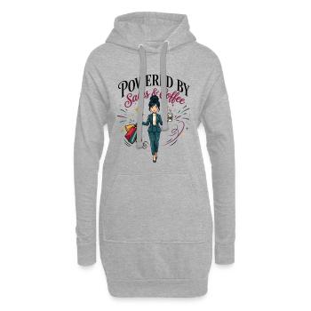 Powered By Sales and Coffee East AsianWoman - Hoodie Dress - heather grey - Front