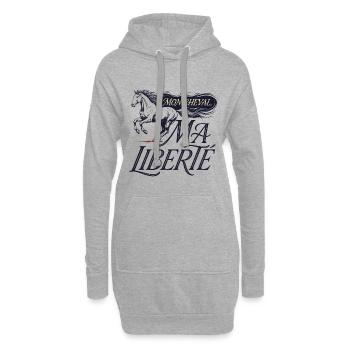 Cheval – Mon Cheval, Ma Liberté - Sweat-shirt à capuche long Femme - gris chiné - Devant