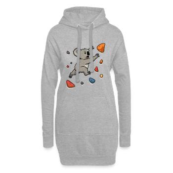 Dyno de bloc Koala – Saut d’escalade - Sweat-shirt à capuche long Femme - gris chiné - Devant