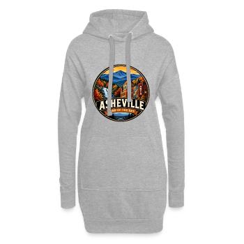 Insigne vintage de montagne Asheville Land of the Sky - Sweat-shirt à capuche long Femme - gris chiné - Devant