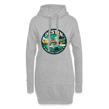 Emblème rétro du village de pêcheurs le plus chanceux de Destin - Sweat-shirt à capuche long Femme - gris chiné - Devant