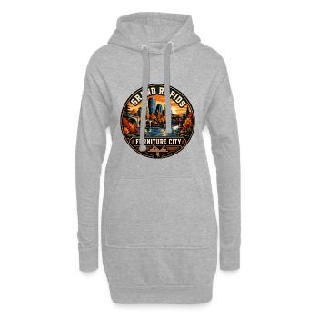 Insigne vintage de Grand Rapids Furniture City - Sweat-shirt à capuche long Femme - gris chiné - Devant