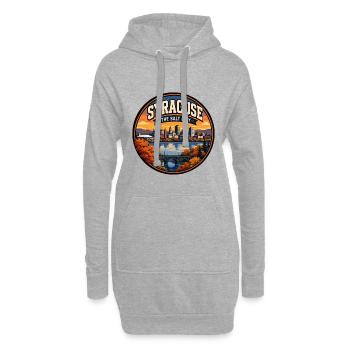 Syracuse The Salt City Retro Lake Skyline Badge - Hoodie Dress - heather grey - Front