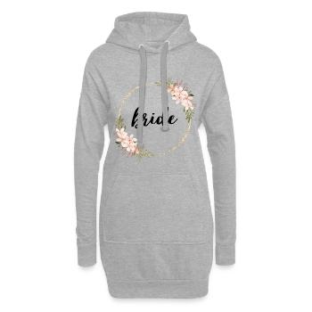 Anneau de fleurs en or avec des fleurs - Sweat-shirt à capuche long Femme - gris chiné - Devant