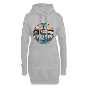Insigne rétro de la tour du canton de Guangzhou - Sweat-shirt à capuche long Femme - gris chiné - Devant